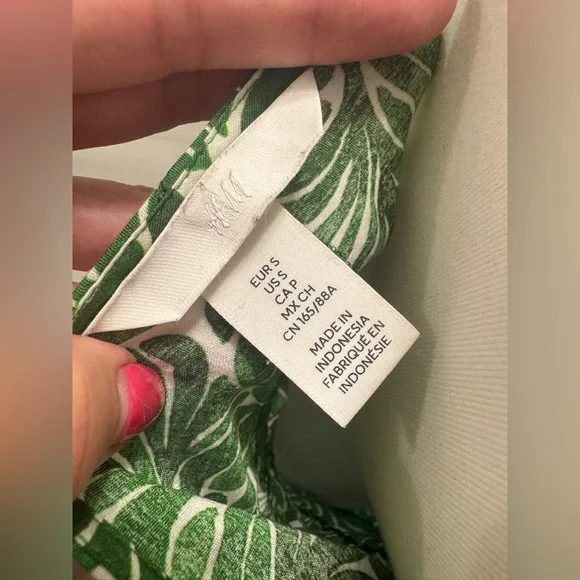 H&M Green Floral Women's Dress size S - Picture 3 of 5